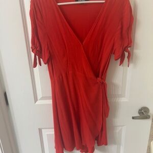 Lulu’s Red Mini Wrap dress